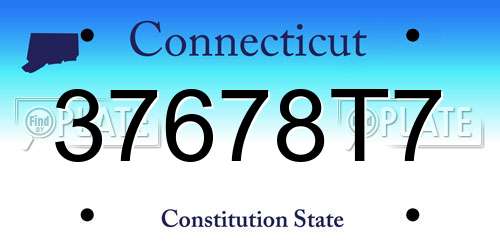 37678T7 Connecticut License Plate