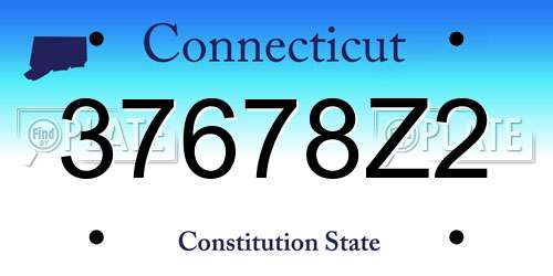 37678Z2 Connecticut License Plate