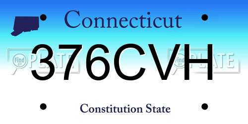 376CVH Connecticut License Plate
