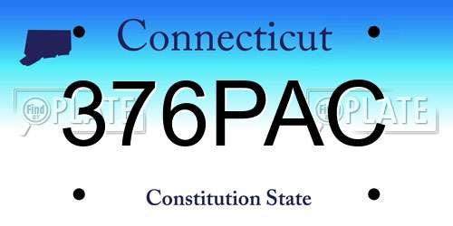 376PAC Connecticut License Plate