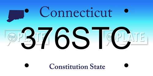 376STC Connecticut License Plate