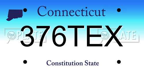 376TEX Connecticut License Plate