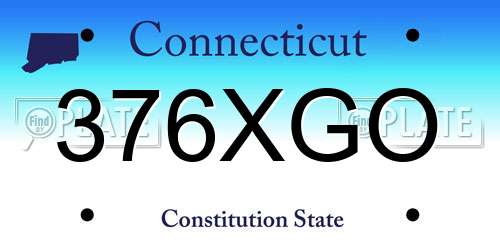 376XGO Connecticut License Plate
