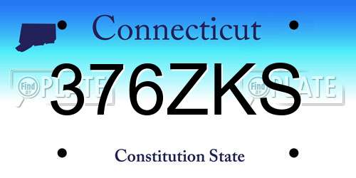 376ZKS Connecticut License Plate