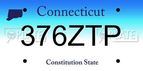 376ZTP Connecticut License Plate