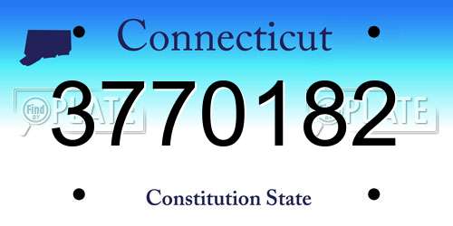 3770182 Connecticut License Plate