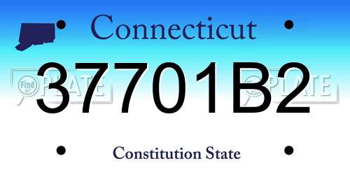 37701B2 Connecticut License Plate