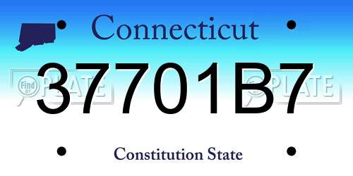 37701B7 Connecticut License Plate