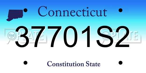 37701S2 Connecticut License Plate