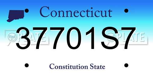 37701S7 Connecticut License Plate