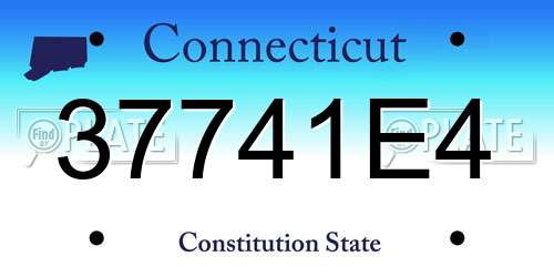 37741E4 Connecticut License Plate