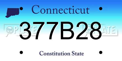 377B28 Connecticut License Plate