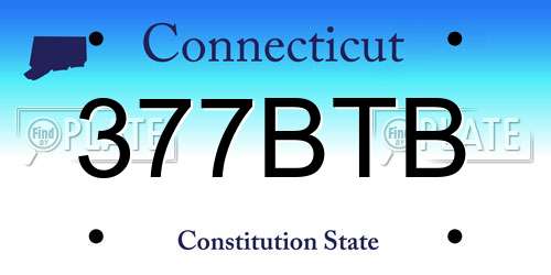 377BTB Connecticut License Plate