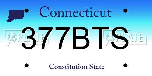 377BTS Connecticut License Plate