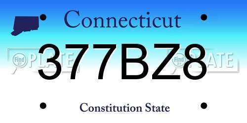 377BZ8 Connecticut License Plate