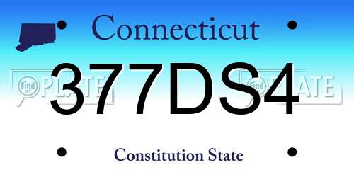 377DS4 Connecticut License Plate