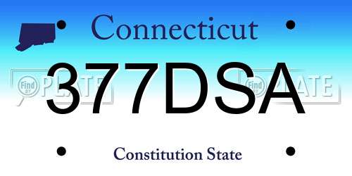 377DSA Connecticut License Plate