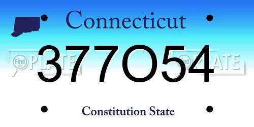377O54 Connecticut License Plate