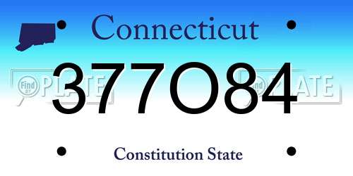 377O84 Connecticut License Plate
