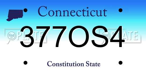 377OS4 Connecticut License Plate