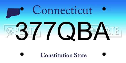 377QBA Connecticut License Plate