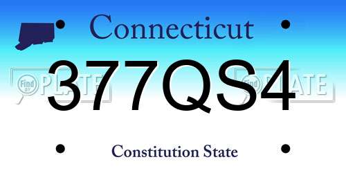 377QS4 Connecticut License Plate