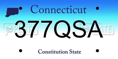 377QSA Connecticut License Plate