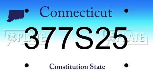 377S25 Connecticut License Plate