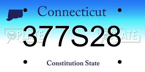 377S28 Connecticut License Plate