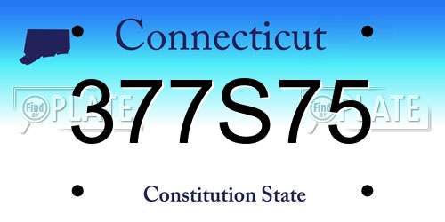377S75 Connecticut License Plate