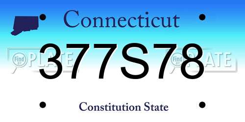 377S78 Connecticut License Plate