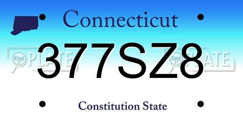 377SZ8 Connecticut License Plate