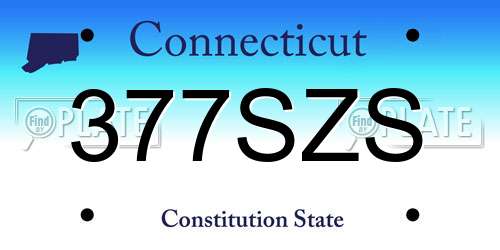377SZS Connecticut License Plate