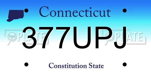 377UPJ Connecticut License Plate