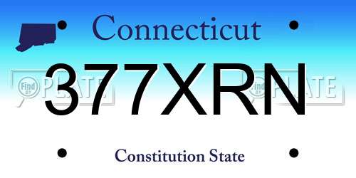377XRN Connecticut License Plate