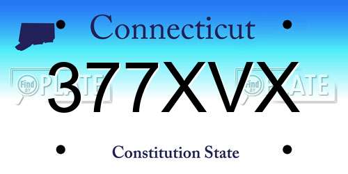 377XVX Connecticut License Plate