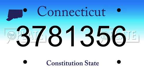 3781356 Connecticut License Plate