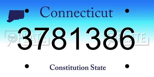3781386 Connecticut License Plate