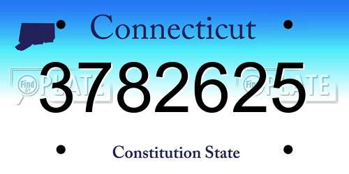 3782625 Connecticut License Plate