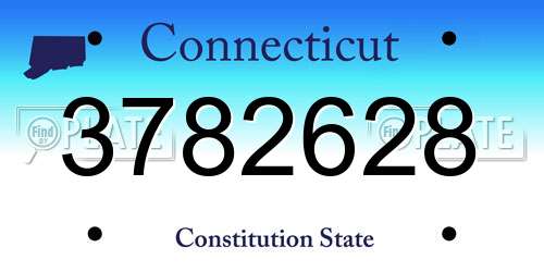 3782628 Connecticut License Plate