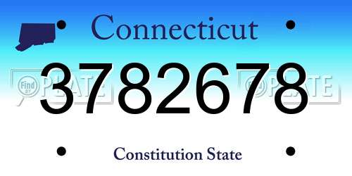 3782678 Connecticut License Plate