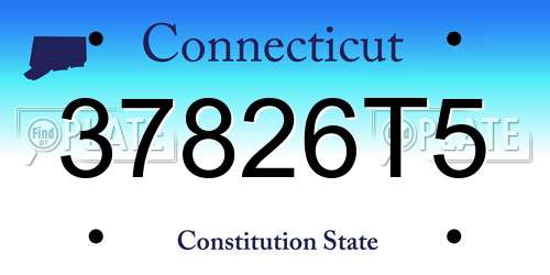 37826T5 Connecticut License Plate