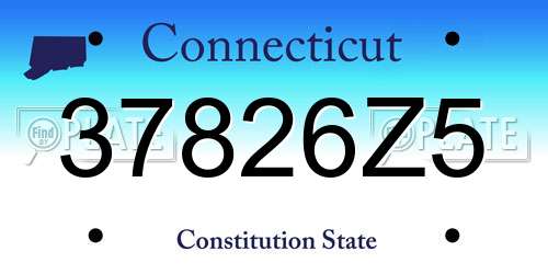 37826Z5 Connecticut License Plate