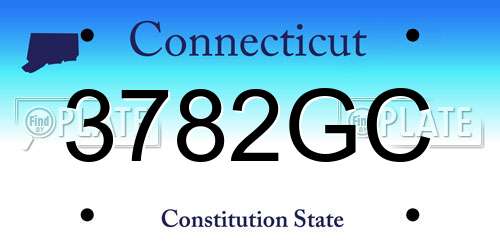 3782GC Connecticut License Plate