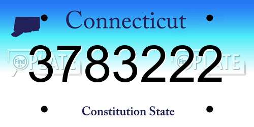 3783222 Connecticut License Plate