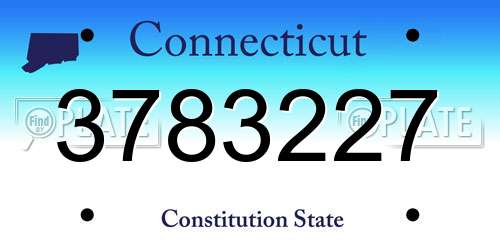 3783227 Connecticut License Plate
