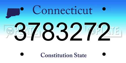 3783272 Connecticut License Plate