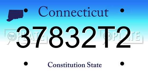 37832T2 Connecticut License Plate