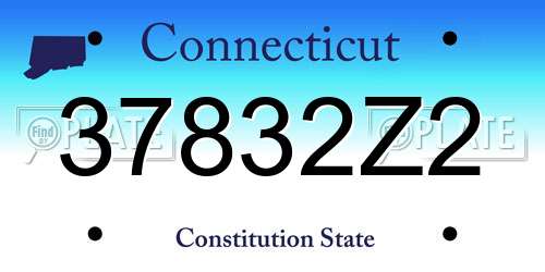 37832Z2 Connecticut License Plate