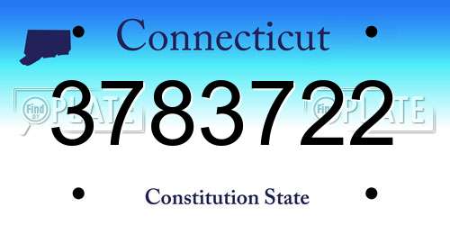 3783722 Connecticut License Plate
